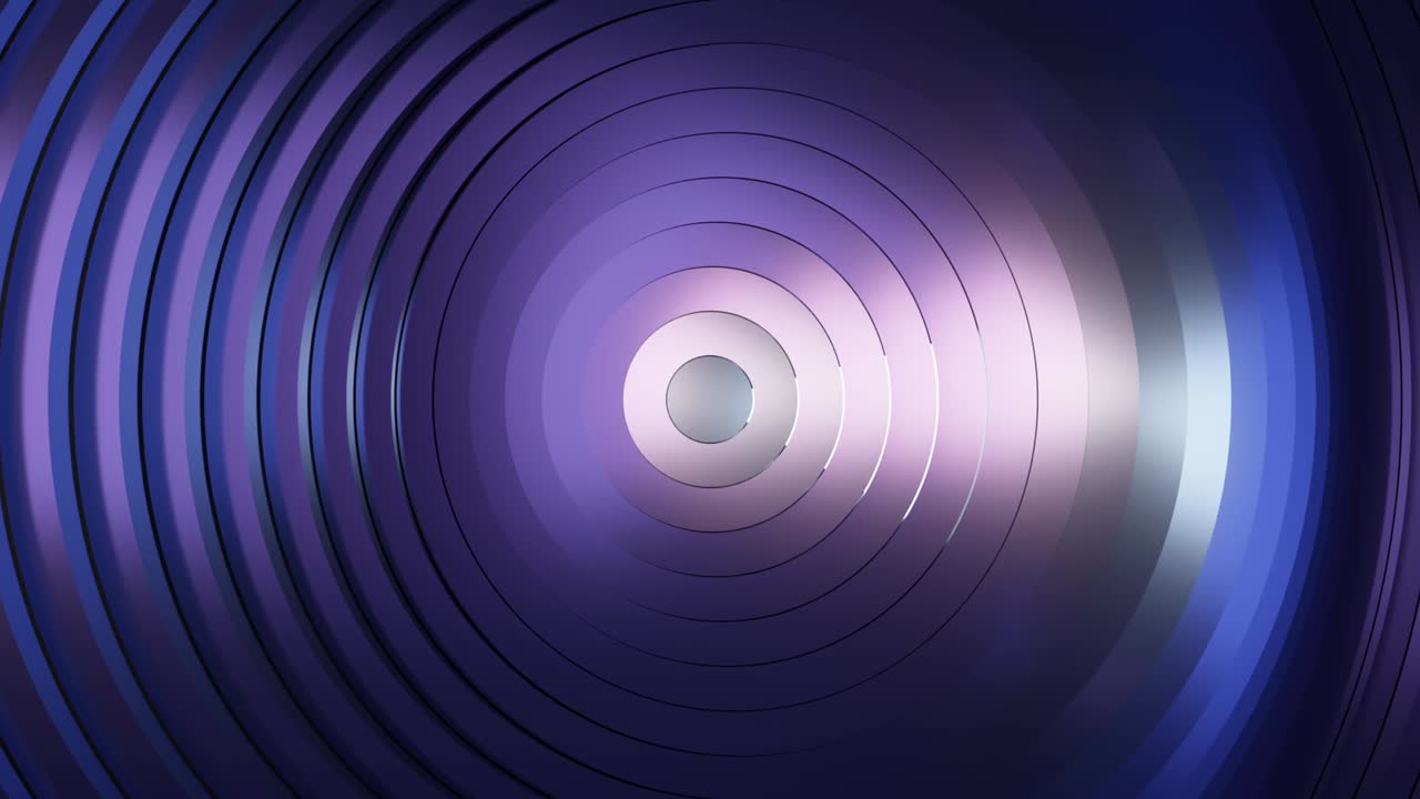 patrón abstracto de círculos con el efecto de desplazamiento. luz azul moderna. animación de anillos limpios. fondo abstracto para presentación de negocios. bucle sin costuras 4k 3d render