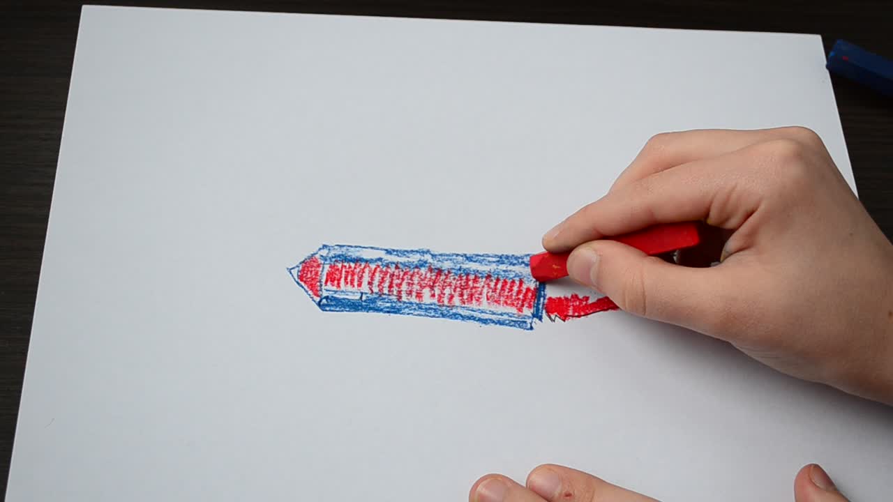 宇宙にロケットを描く。描画プロセス。