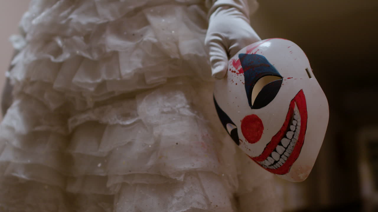 무서운 마스크의 클로즈업