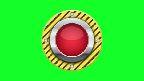 round push button animation isolated on green background