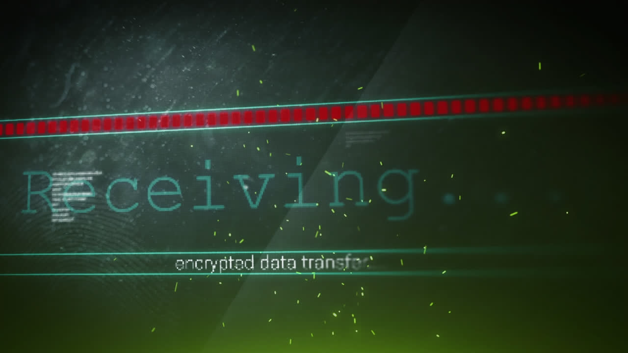 Animation of data processing on black background