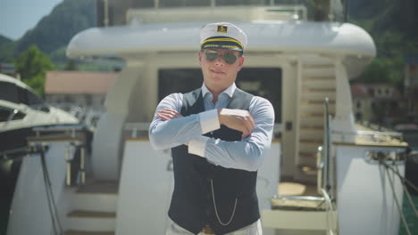 captain on a luxury yacht