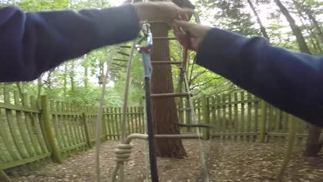 climbing ladder on obstacle course