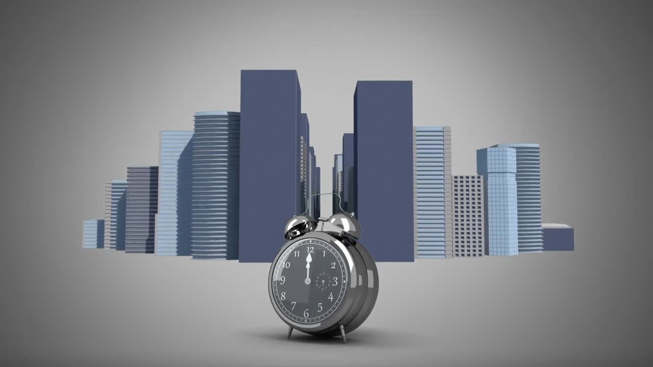 Buildings and alarm clock