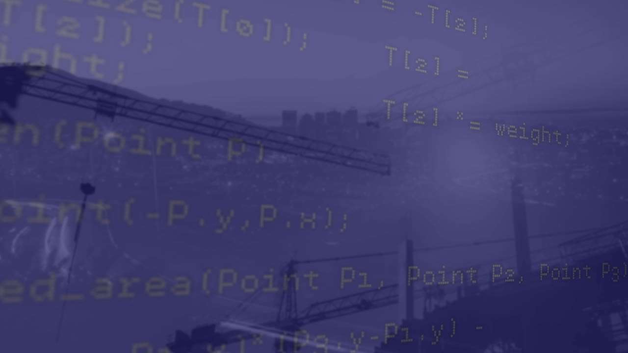 Animation of data processing over cityscape