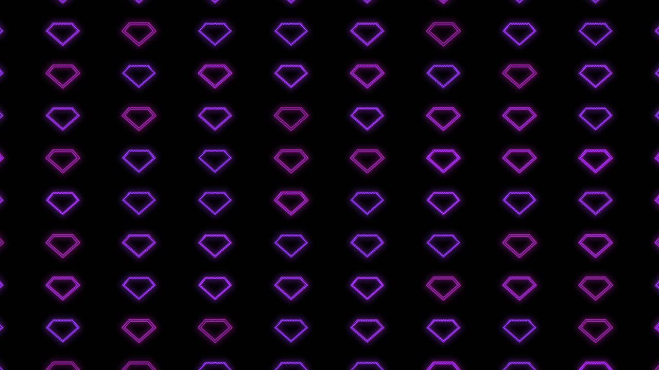 patrón de diamante retro púrpura neón