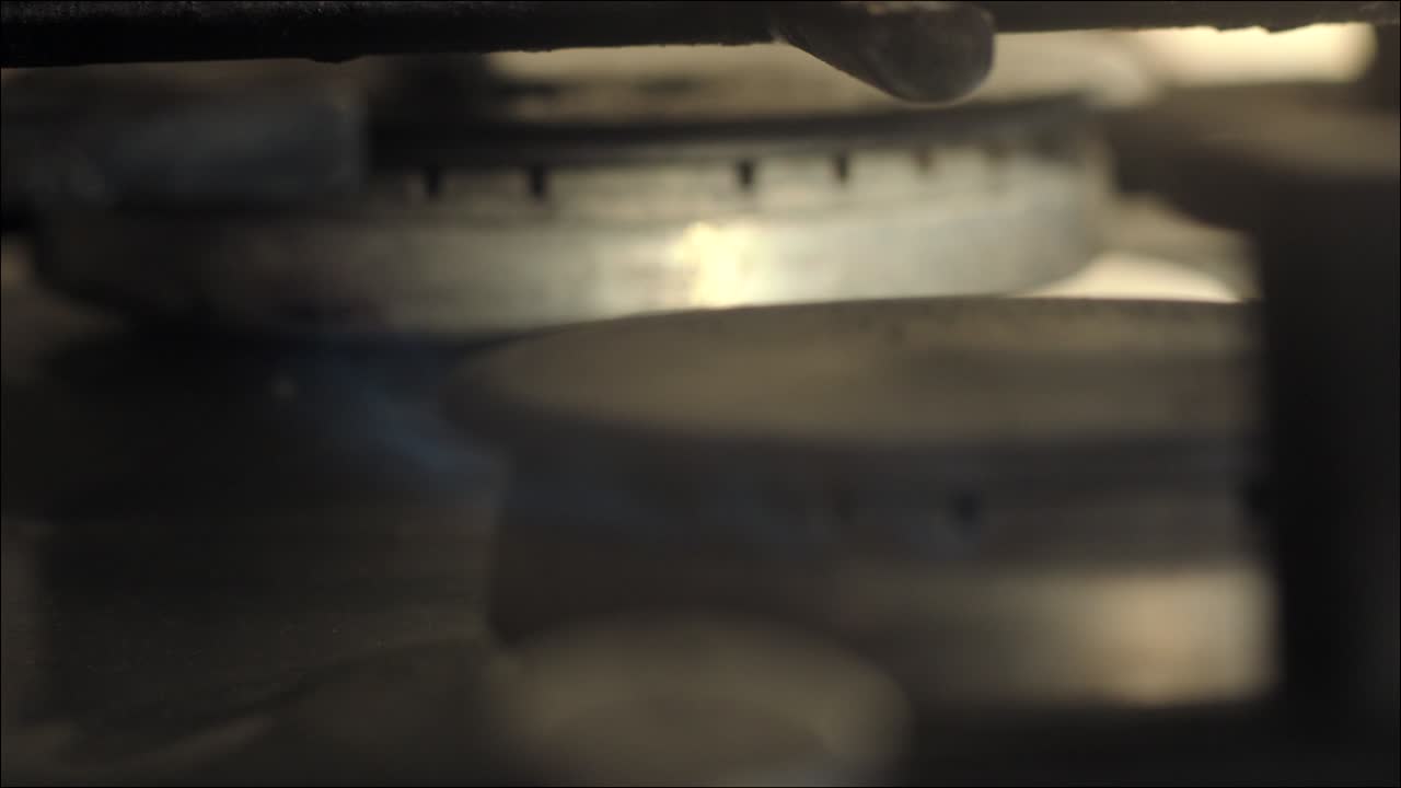 Turning on the Gas Hob Cooker