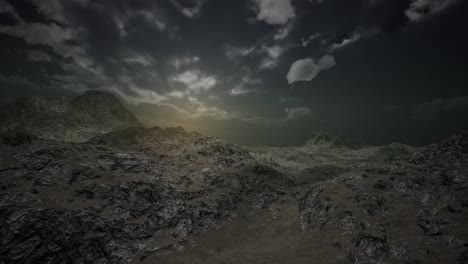enormes nubes oscuras sobre las tierras altas escocesas