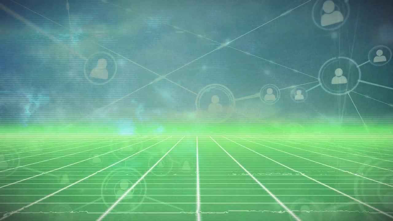 클라우드 상의 연결 네트워크의 애니메이션