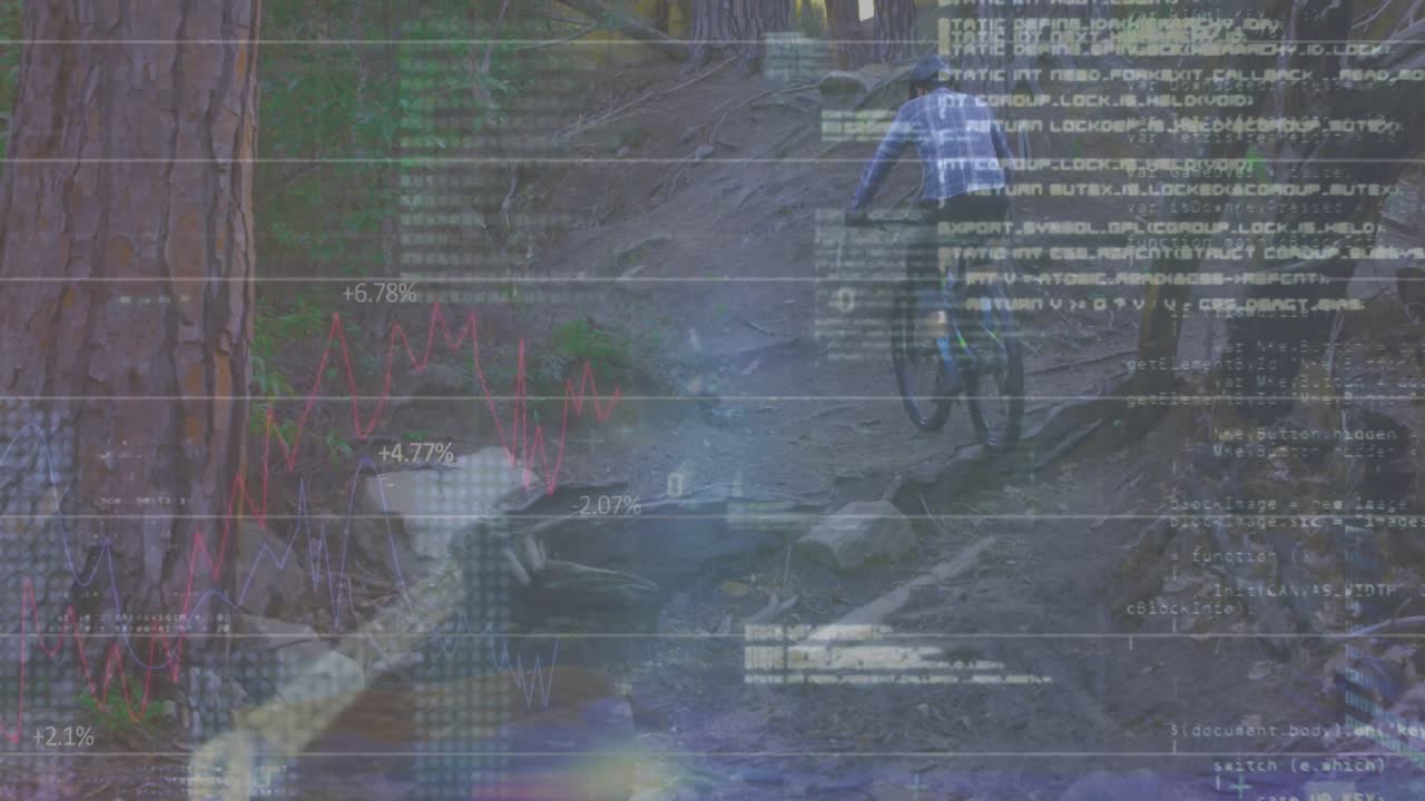 숲에서 인간이 자전거를 타는 것에 대한 데이터 처리