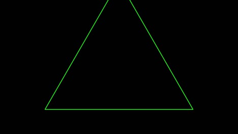 black background and multiple moving triangles, zoom in and out repeatedly