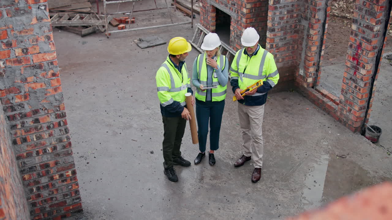 Construction Workers Discussing Plans