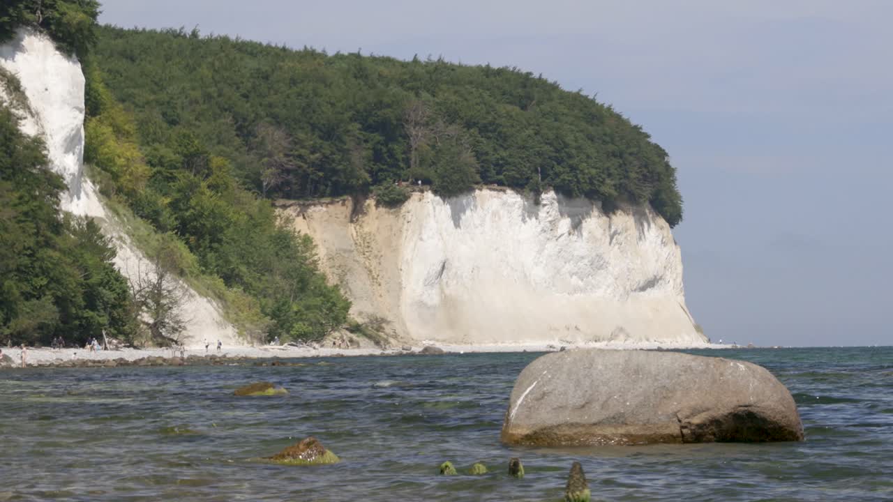 Chalk Cliffs on Ruegen Rügen in Germany, Mecklemburg Vorpommern on a beautiful sunny day. Vacation in Europe.