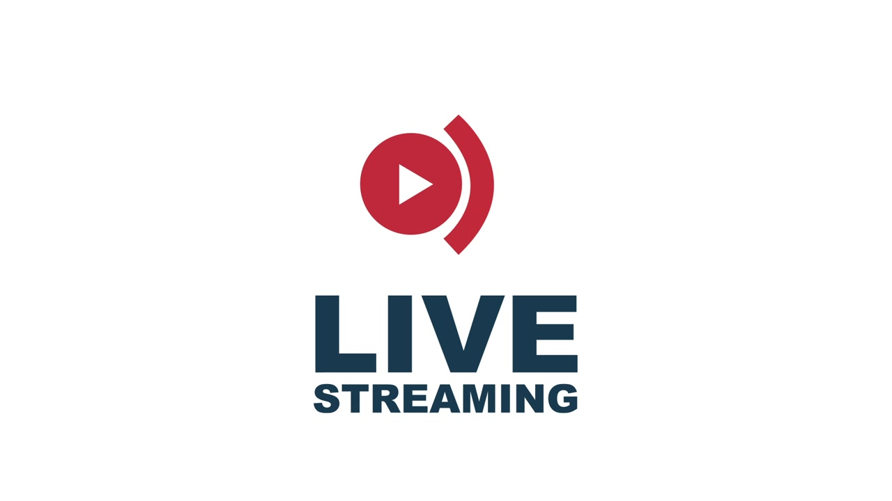 Live streaming logoanimation med afspilningsknap og signalbølger