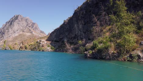 cruising on oymapinar lake surrounded with rock formations