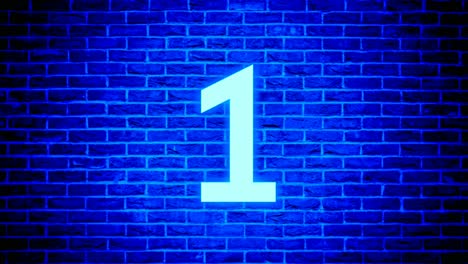 neon light number 1 one animation motion graphics modern on brick wall background