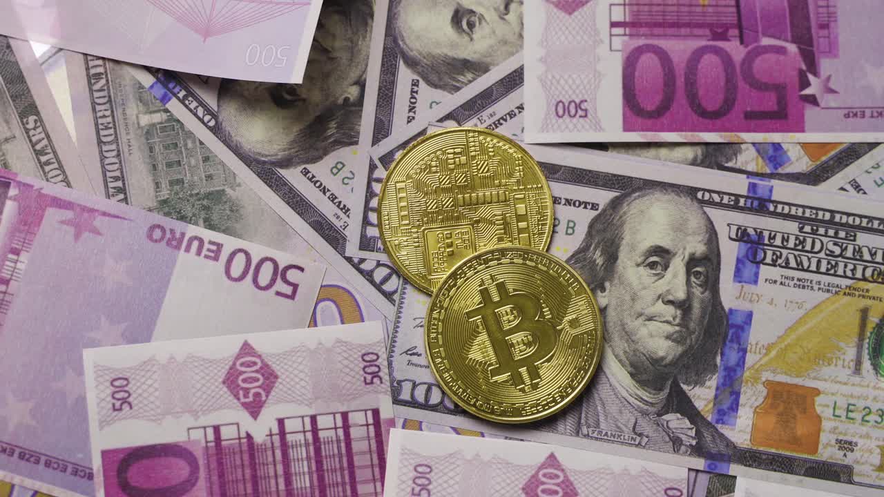비트코인, 유로, 미국 달러