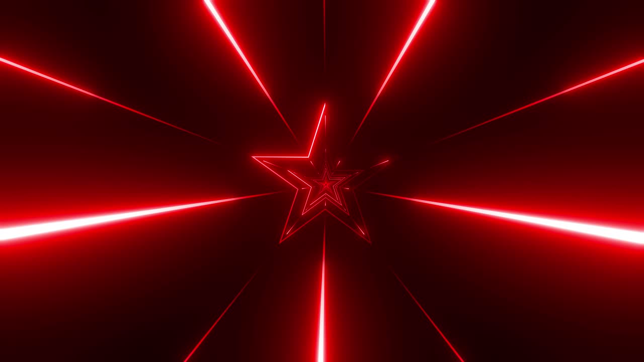 Red Neon Star Tunnel