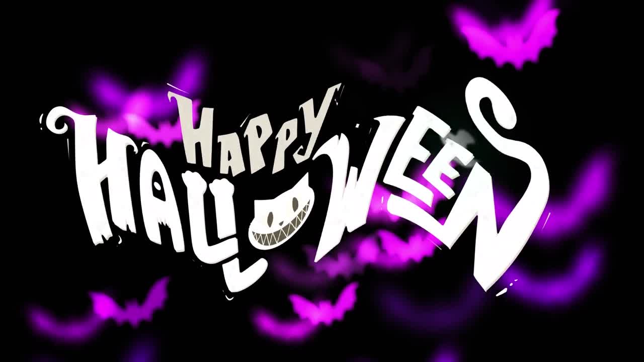 박 ⁇  위에서 행복한 할로윈 텍스트의 애니메이션