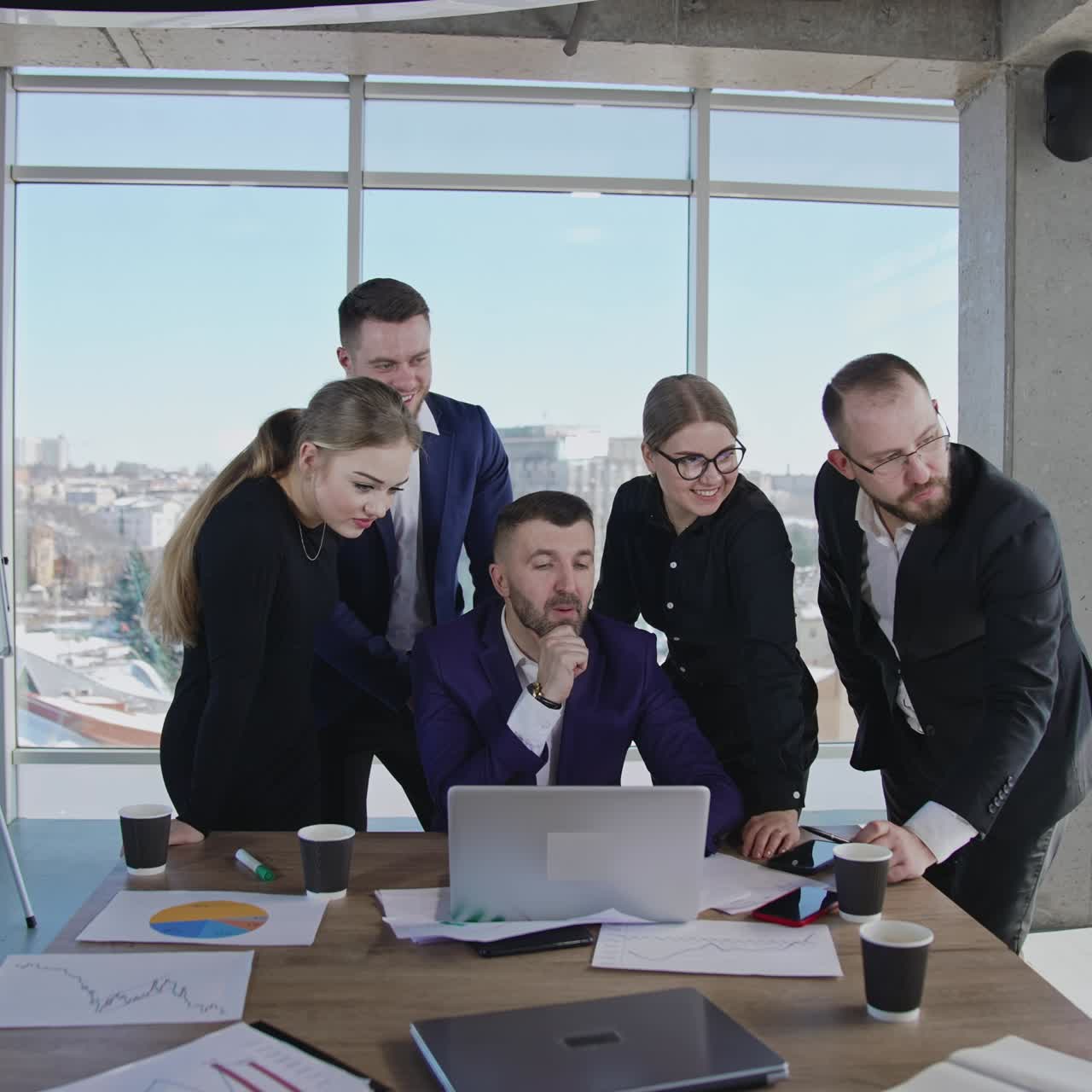 Business meeting in modern office. Professional modern office discussion