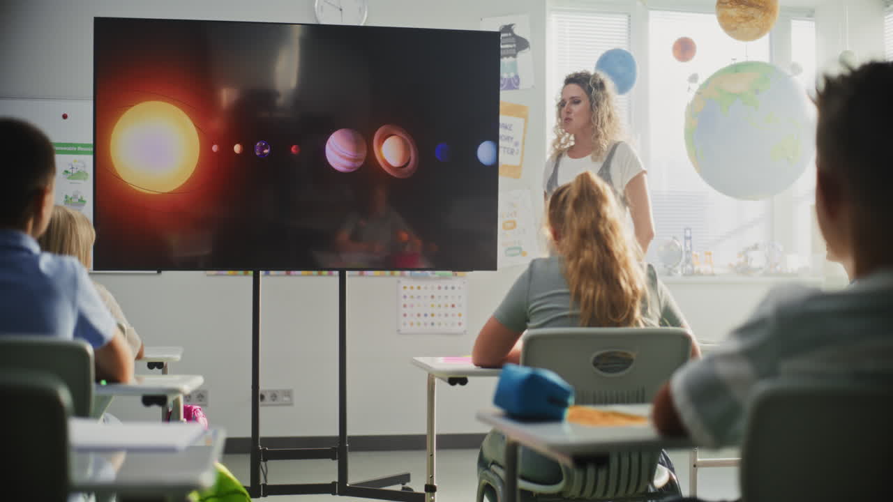 Elementary School Students Studying Basic Information About Weather Factors