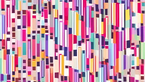 moving vertically, colorful geometric shapes in abstract animation