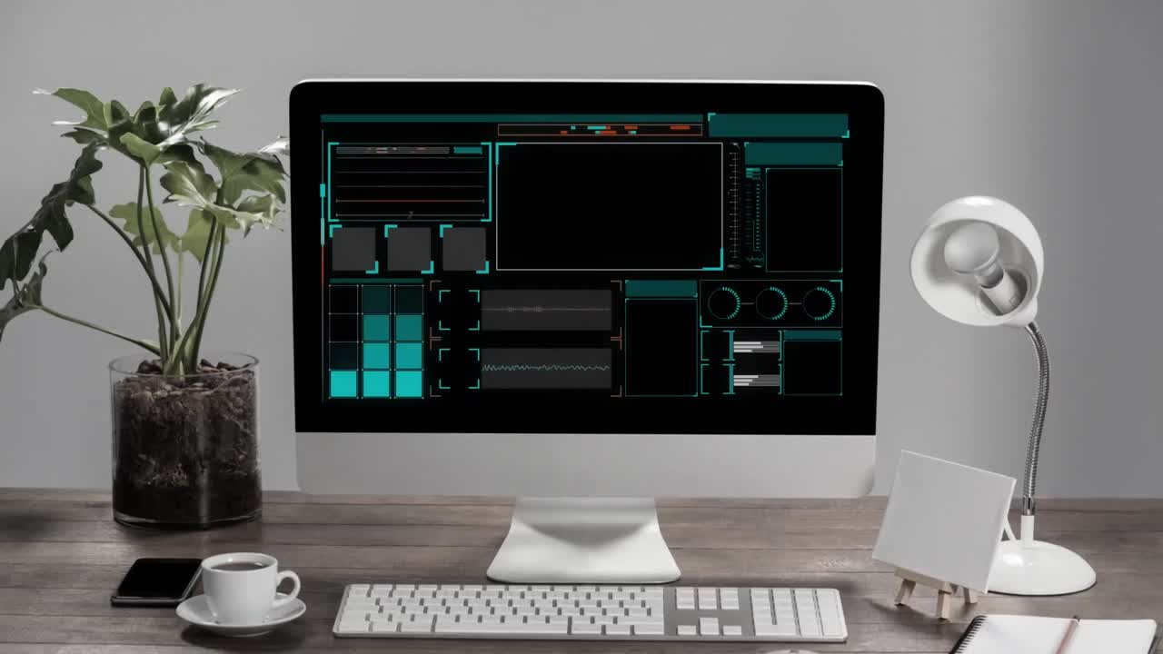컴퓨터 모니터에 있는 디지털 인터페이스