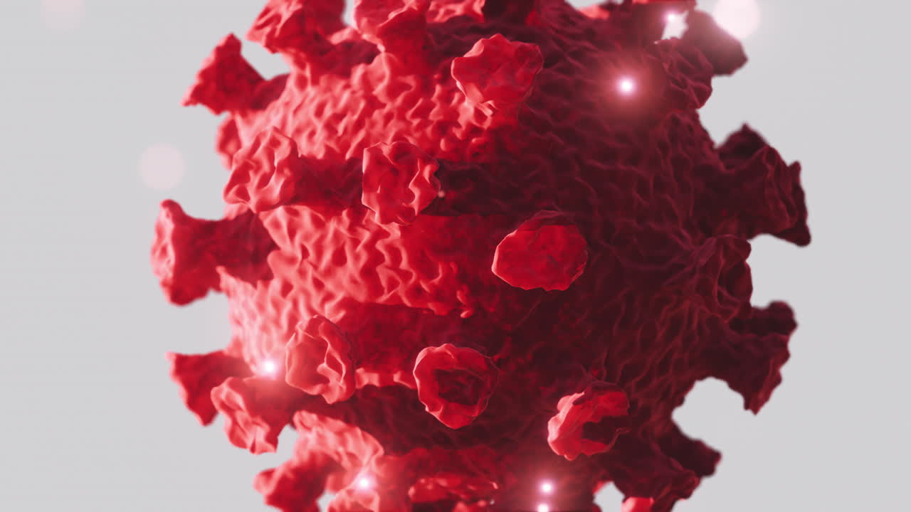 vista microscópica de una célula del virus infeccioso sars-cov-2