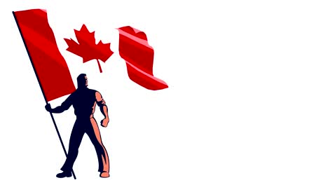 portador de la bandera de canadá