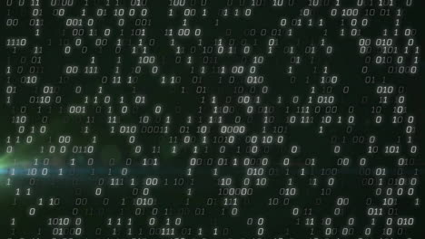 animation of falling binary coding over black background