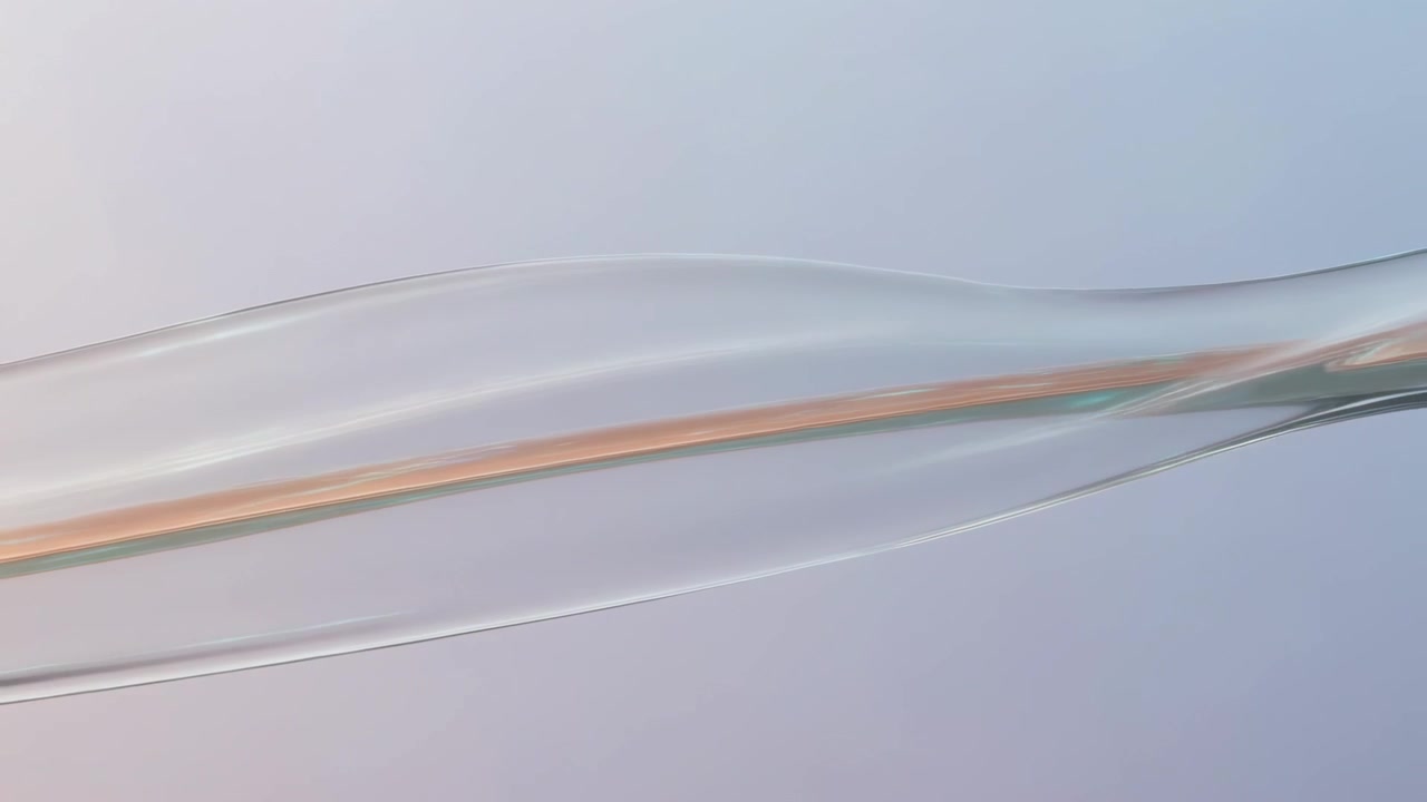 Frame start, gliding glass bands sliding right, waving over lilac bg with peach stripe, teal bands