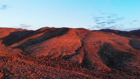 panoramic sunrise in aerial view of southwest mountains