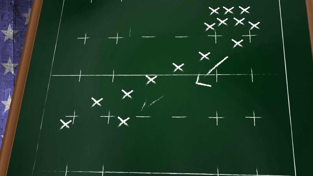 анимация игрового плана на борту над флагом сша.