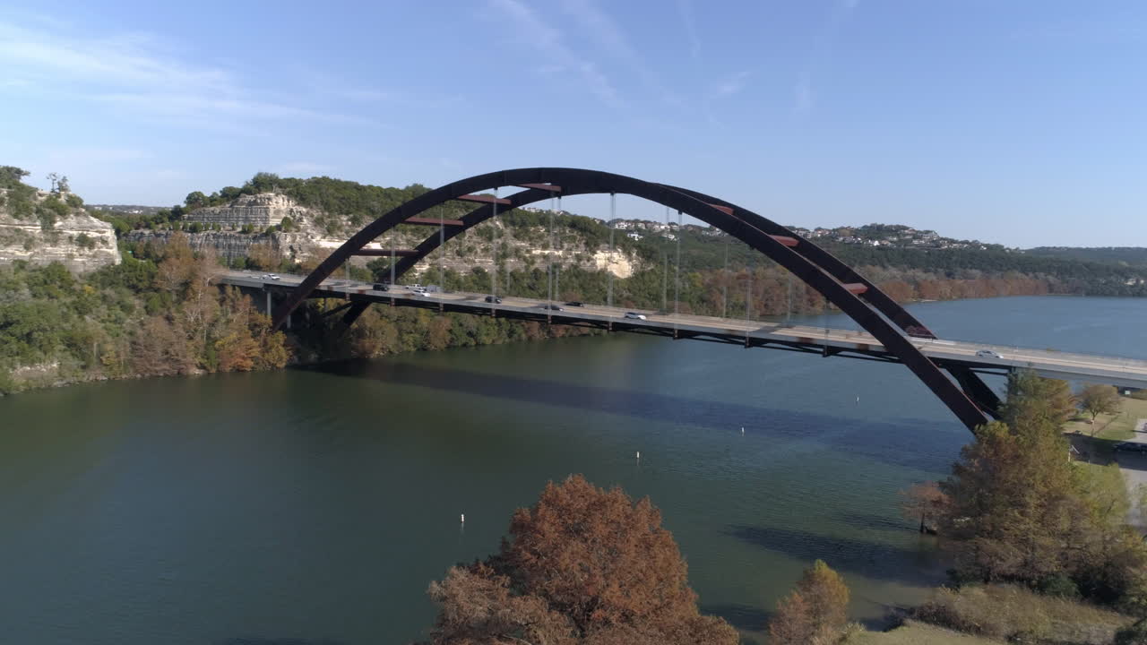 Pennybacker Bridge over Lake in Austin, Texas