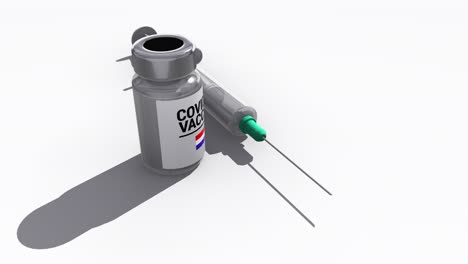 syringe and covid-19 vaccine bottle netherlands