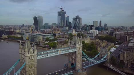 Aerial-view-of-Tower-Bridge-and-downtown-London