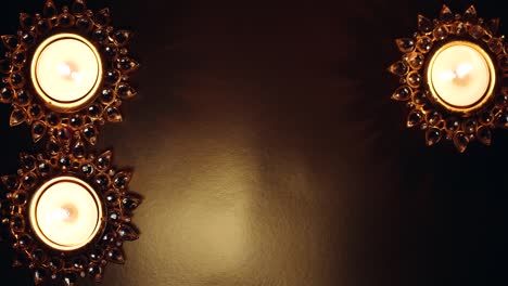 closeup de velas de cera diya para el evento de celebración de la fiesta del festival de diwali