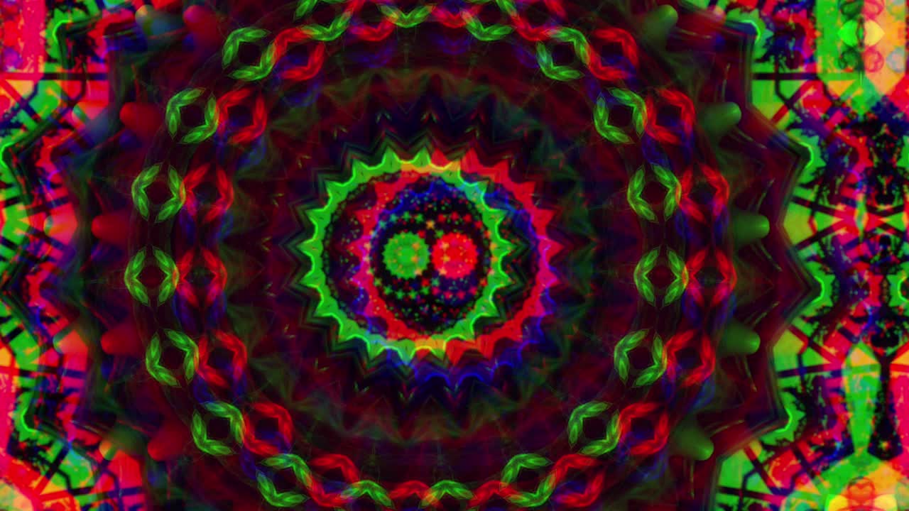 el fondo abstracto de 4k, el bucle de fantasía en movimiento dinámico, el caleidoscopio.