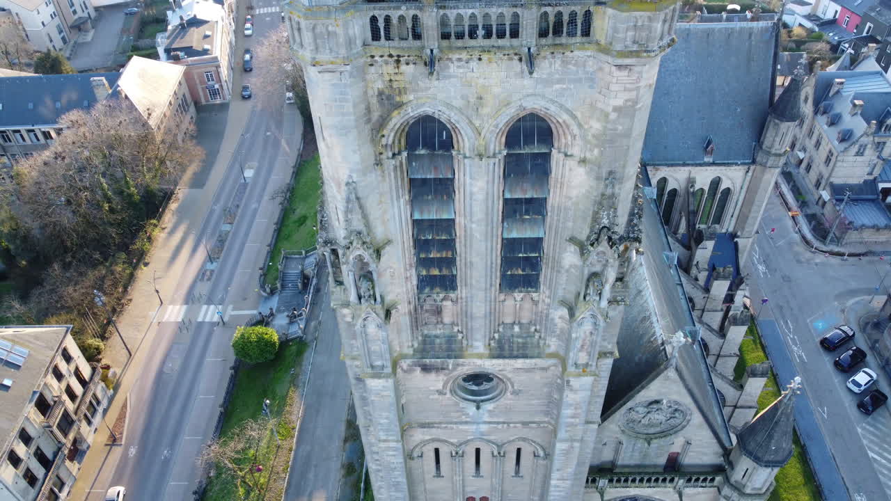 Aerial View of a Gothic Church