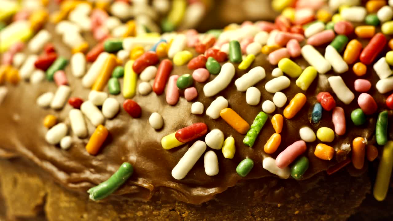 초콜릿 스프링클 도 회전 매크로