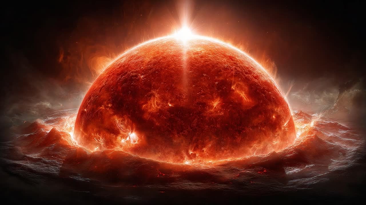 Captivating Celestial Phenomenon: A Stunning Visual Journey through an Enigmatic Solar Event characterized by Vibrant Flames, Luminous Gases, and Celestial Wonders