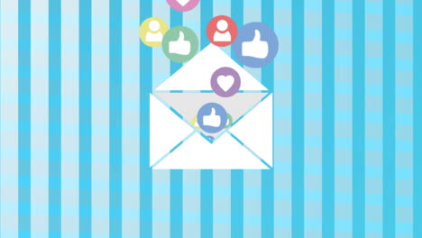 envelope filled with likes and hearts