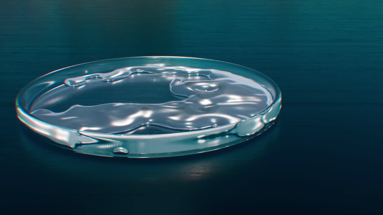 페트리플레이트 애니메이션에서 액체 수은 합금의 팬, 독성 실험실 실험