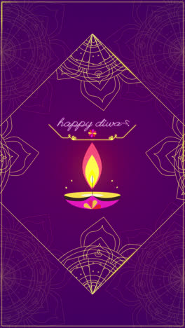 tarjeta de felicitación de diwali con diseño de mandala