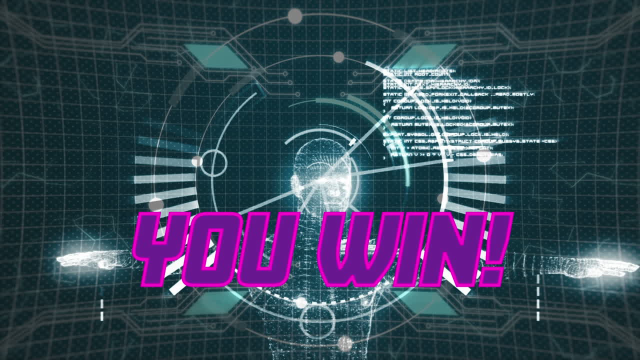 녹색 배경에서 데이터 처리를 이기는 애니메이션