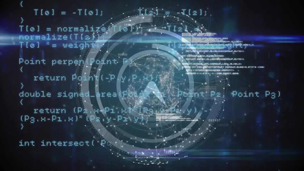 animación del reloj que mueve el procesamiento rápido de datos sobre el globo de conexiones