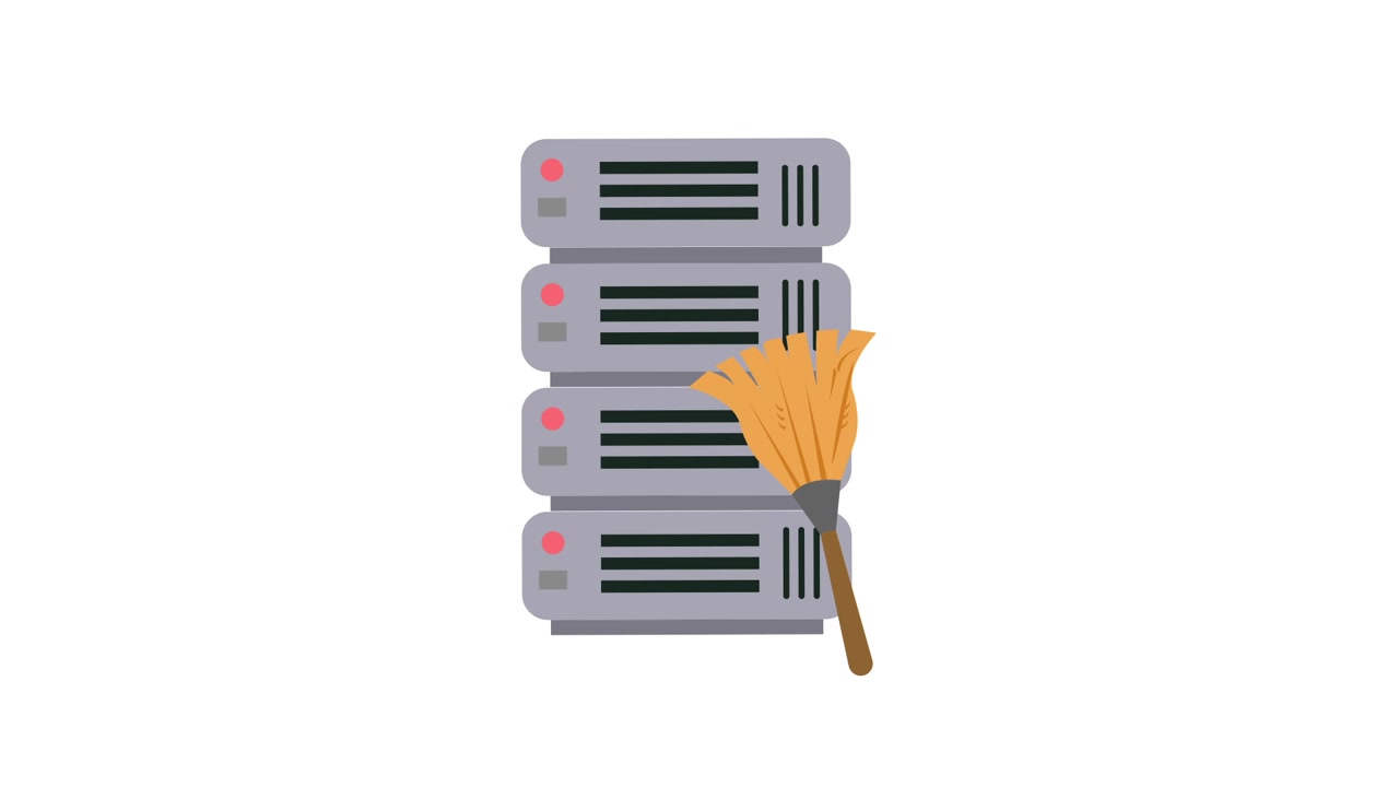 Animation of a Broom Cleaning Server Racks