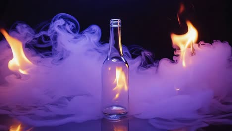 Bottle on fire