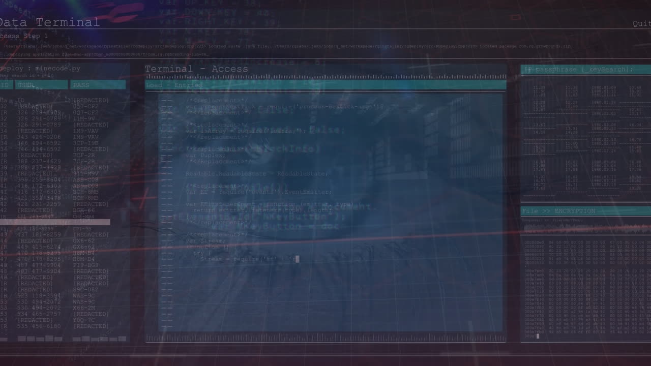 Animation of data processing over eye