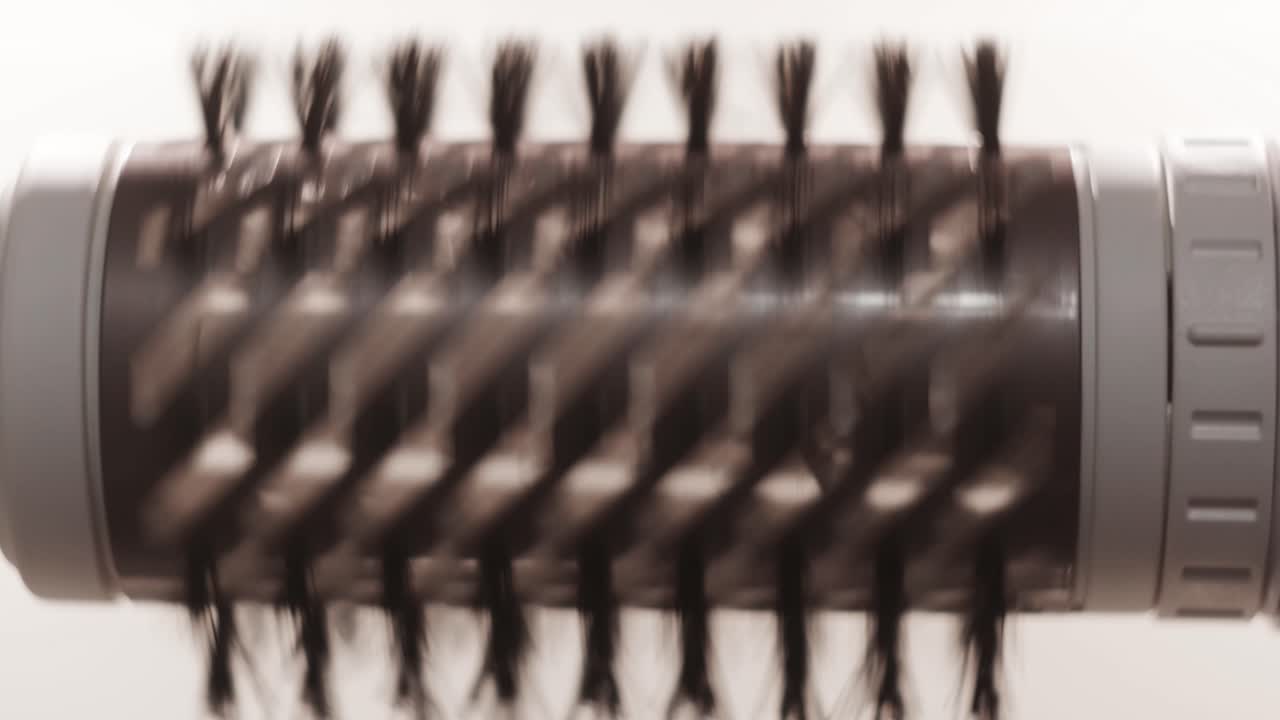 둥근 머리 브러쉬의 클로즈업